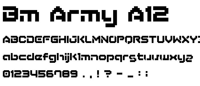 BM army A12 font